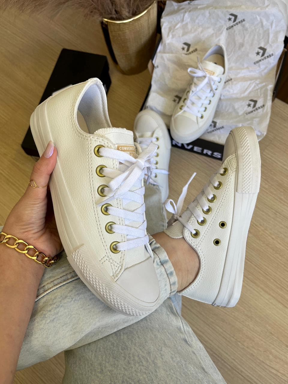 Tênis Casual Inspired All Star Branco Off White