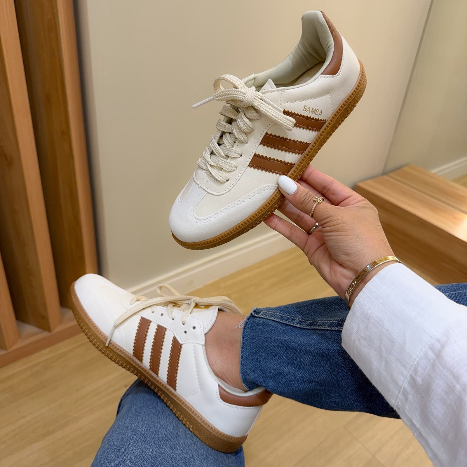 Tênis Feminino Adidas Samba Marrom – Casual Premium Confortável
