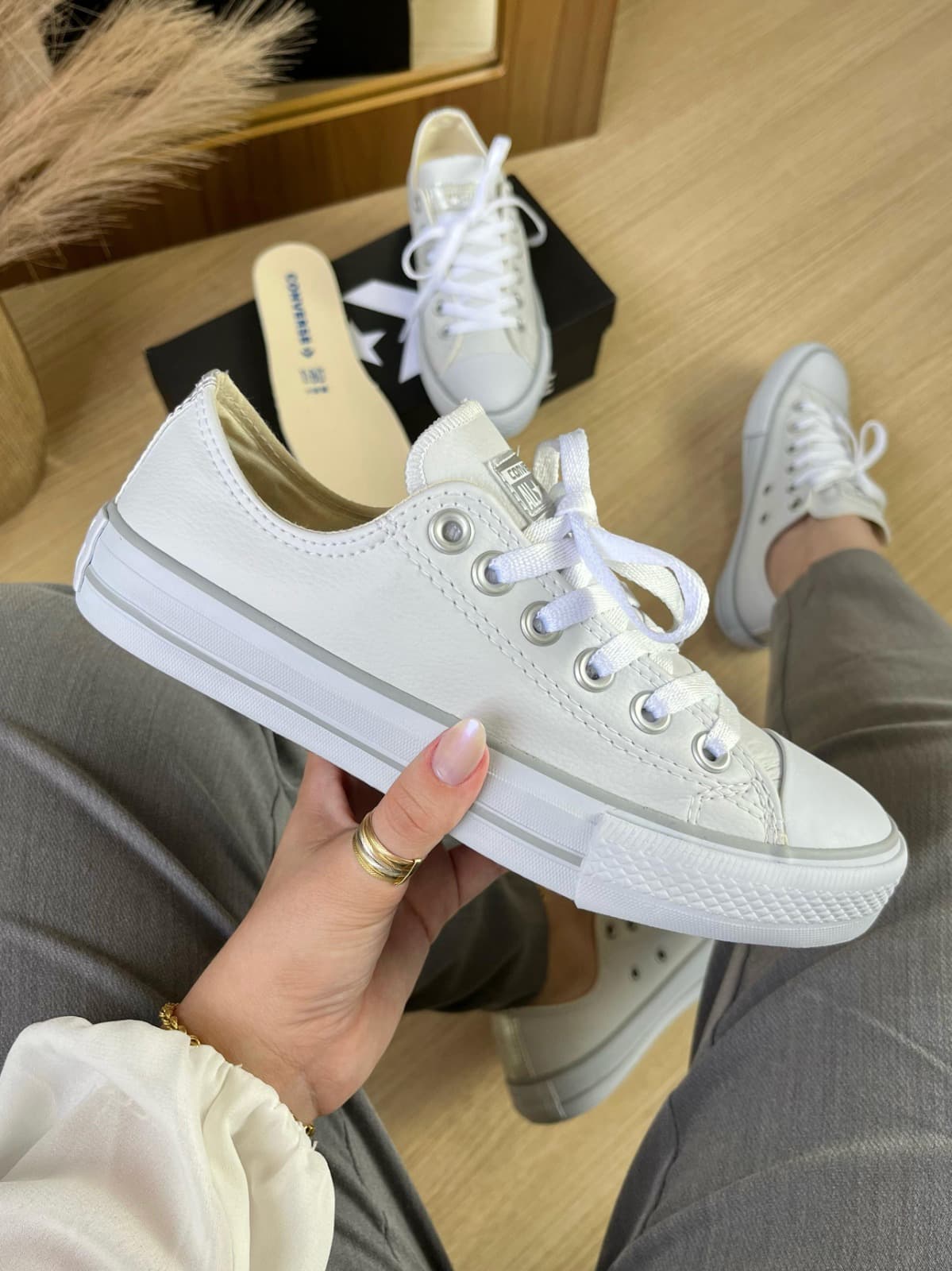 Tênis Feminino Casual Plataforma Branco – Estilo Clássico